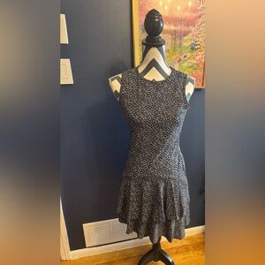 Michael Kors Black, White, purple and blue floral Mini Dress